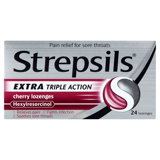 Strepsils Extra Triple Action Cherry Lozenges