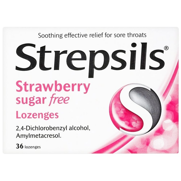 Strepsils Strawberry SugarFree Lozenges