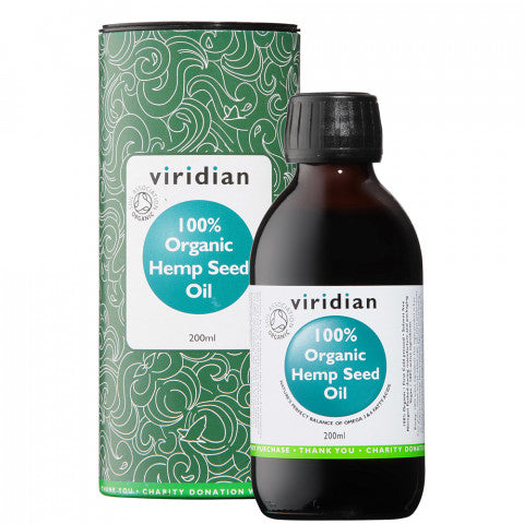 Viridian 100% Organic Hemp Seed Oil (200ml)
